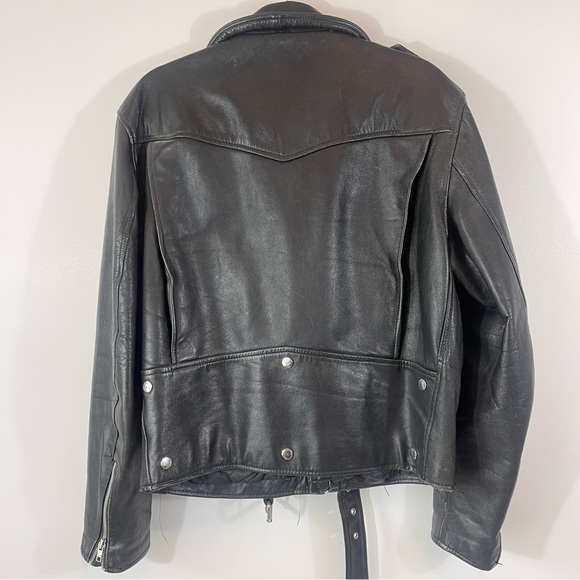Vintage Leather Equus Motorcycle Jacket Black Size 40 - Picture 2 of 13
